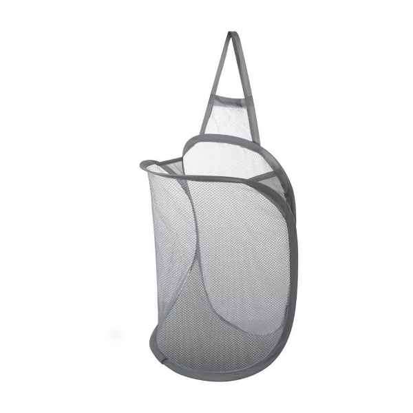 Mesh Stretch Pop Up Laundry Basket with Bathroom Tile Hook