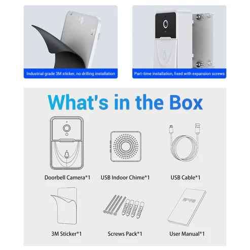 Super Intelligent Smart WIFI Doorbell Security Camera with Two Way Comms