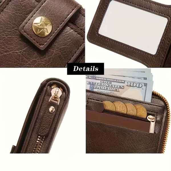 Men's rugged leather bifold wallet with multiple card slots