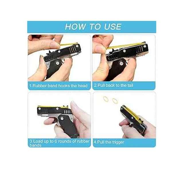 Super Exciting & Entertaining Rubber Band Shooter Gun for Adults & Kids