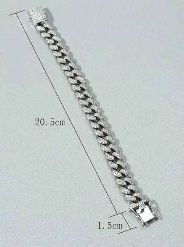 Mens  Stunning Iced Out Stainless Steel  Bracelet