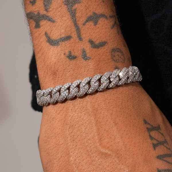 Mens  Stunning Iced Out Stainless Steel  Bracelet