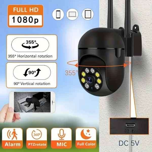 Stealthy 5G 1080P Wireless WiFi Security Wall Mounted HD Camera
