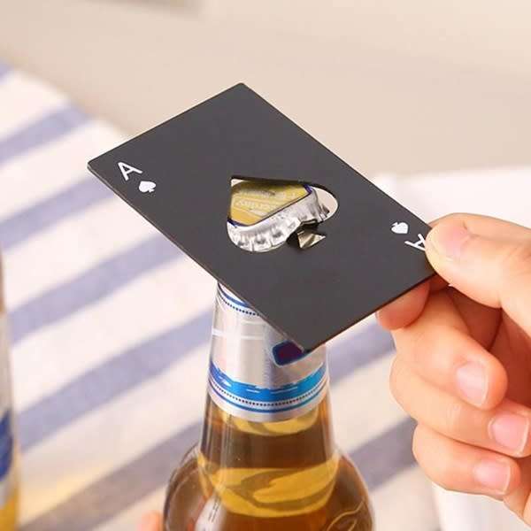 Super Cool Stainless Steel  ACE OF SPADES  Bottle Cap Opener