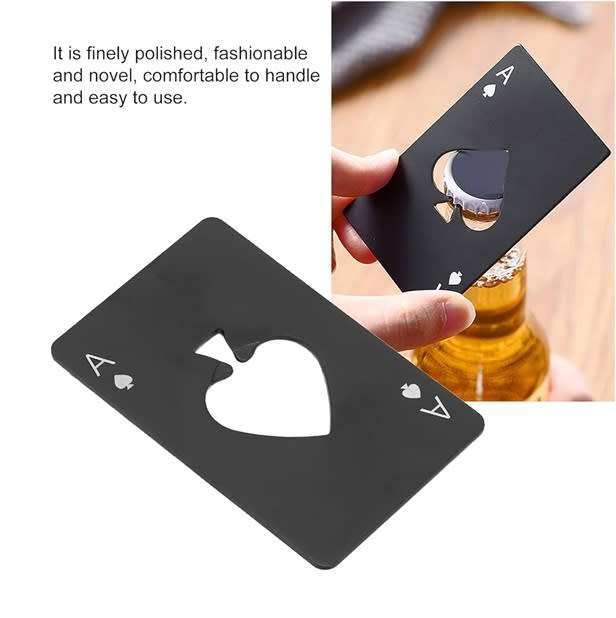 Super Cool Stainless Steel  ACE OF SPADES  Bottle Cap Opener