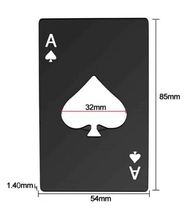 Super Cool Stainless Steel  ACE OF SPADES  Bottle Cap Opener