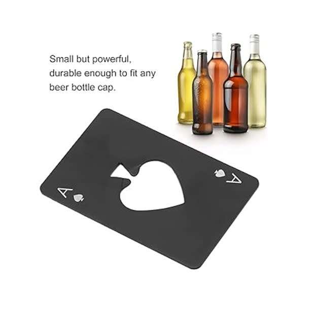 Super Cool Stainless Steel  ACE OF SPADES  Bottle Cap Opener