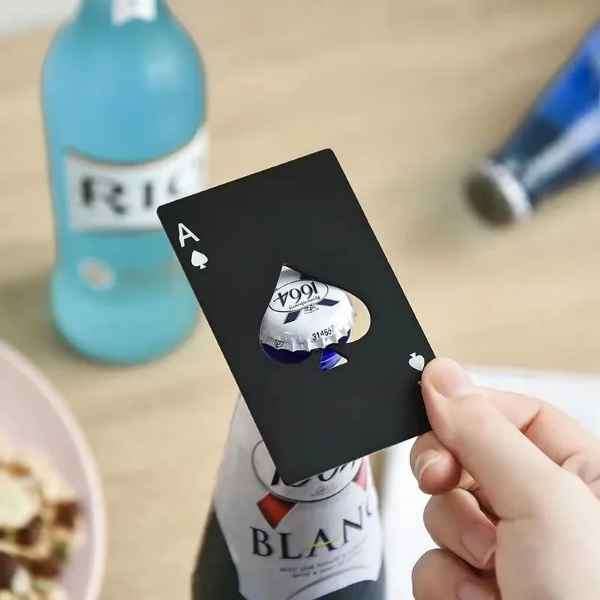 Super Cool Stainless Steel  ACE OF SPADES  Bottle Cap Opener