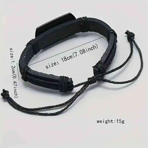 Mystical & Cool Rugged Sigma Lone Wolf Leather Bracelet for Men