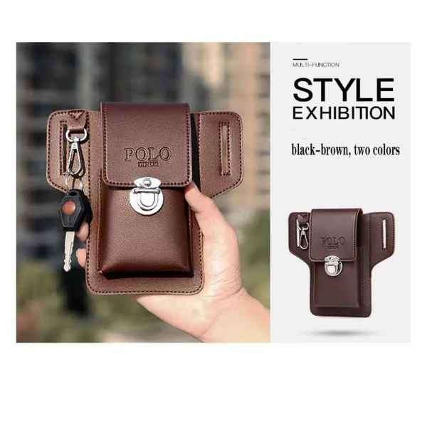 Quality  Cellphone , Bank Card , Cash  & Keys Leather Waist Wallet