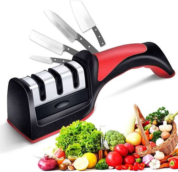 Brilliant & Effective Solid Handheld 3 Slot Knife Sharpener