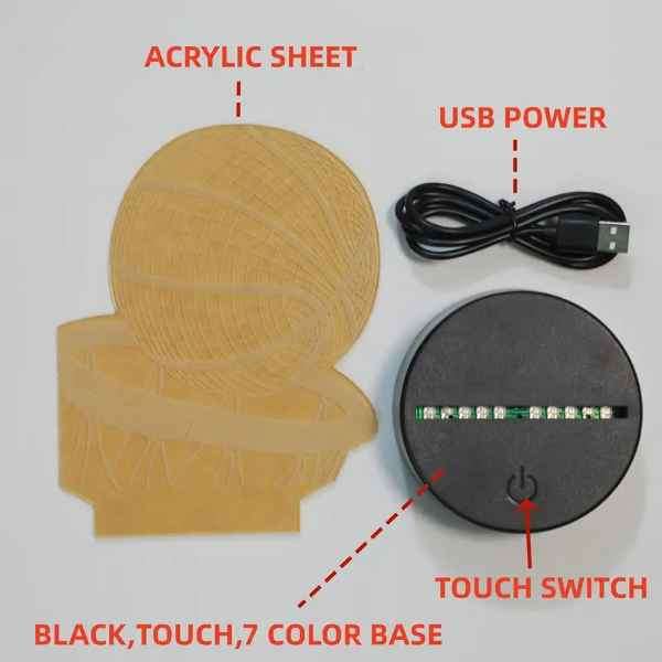 3D Visualisation Electrical  7 Colour Changing Lamp