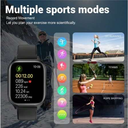 C20 Fitlife  1.85" Pro Series Touch Screen Multi Activity Smart Watch