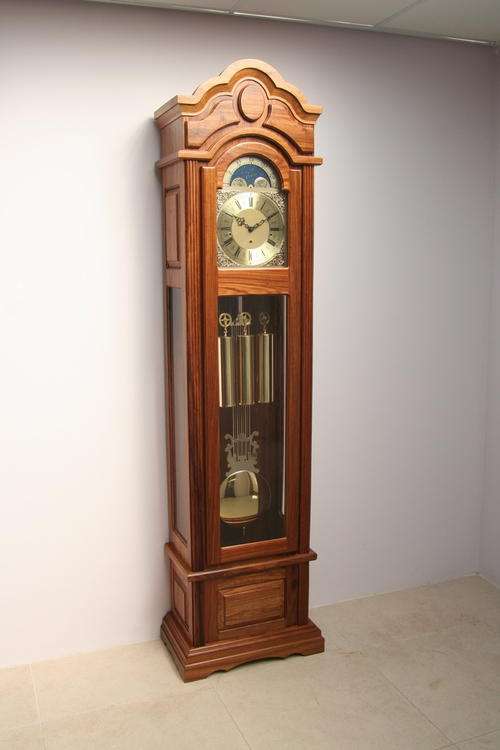 NO RESERVE  Grandfather clock Solid Kiaat Kieninger Made in Germany 5 day auction VALUE R35 000