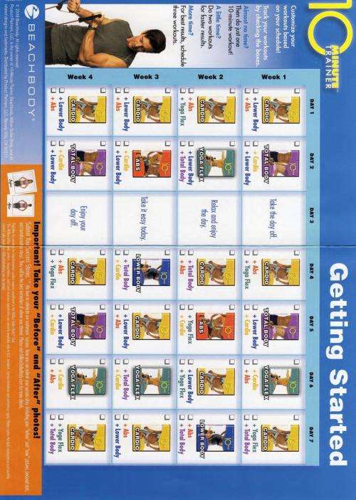 10 Minute Trainer Calendar