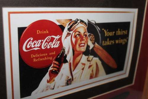 COCA COLA FRAMED ADVERTISEMENT