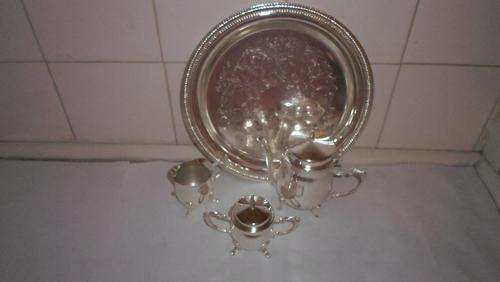STUNNING SILVER PLATED TEA SET WITH TRAY