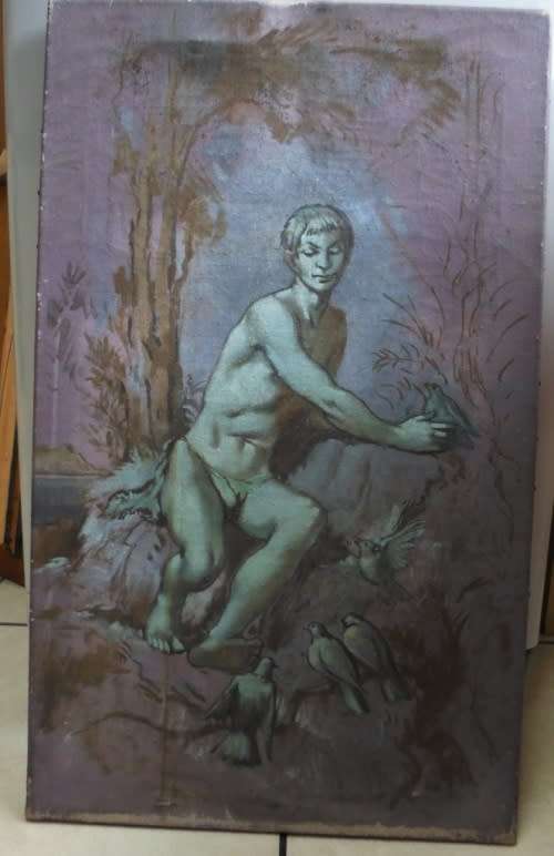 UNSIGNED OIL ON CANVAS POSSIBLY ROBERT MELVIN SIMMER, 760 X 460mm