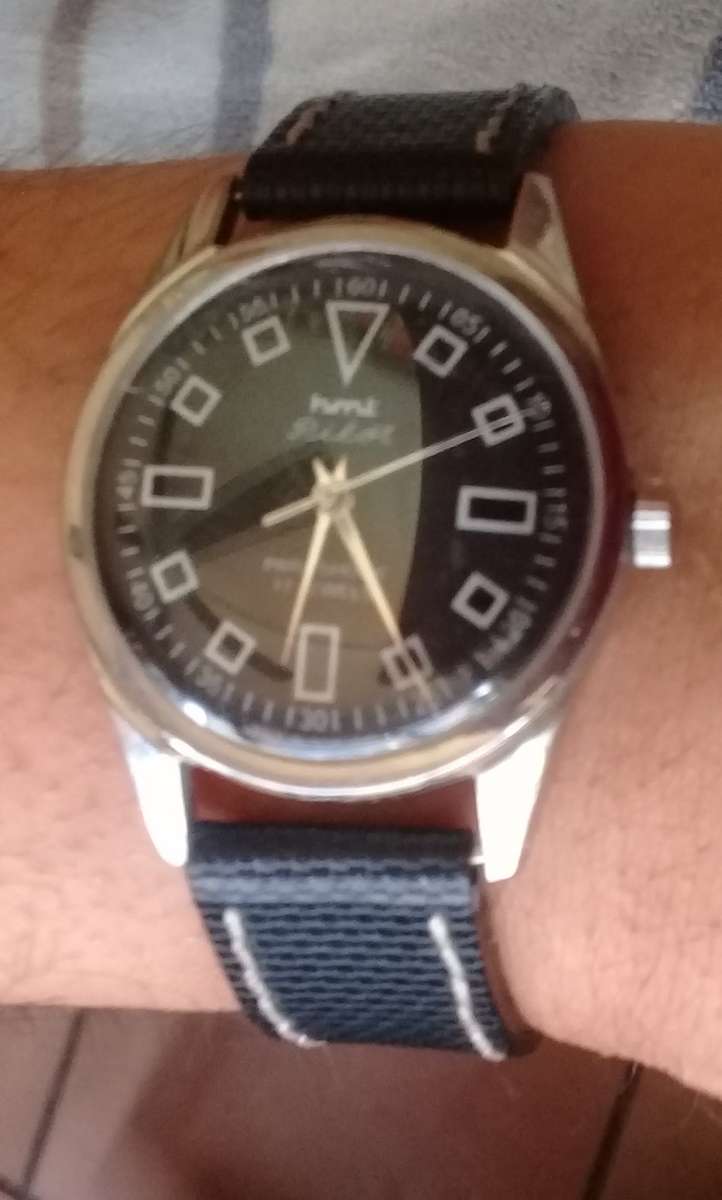 1980s HMT pilot watch mechanical 17 Jewel movement working