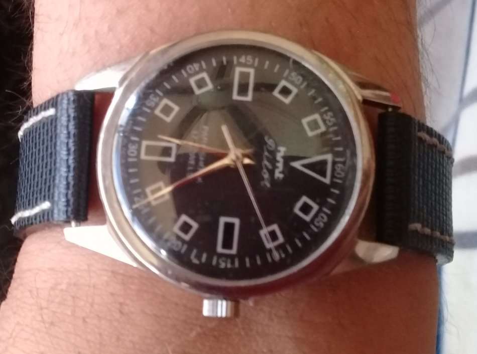 1980s HMT pilot watch mechanical 17 Jewel movement working