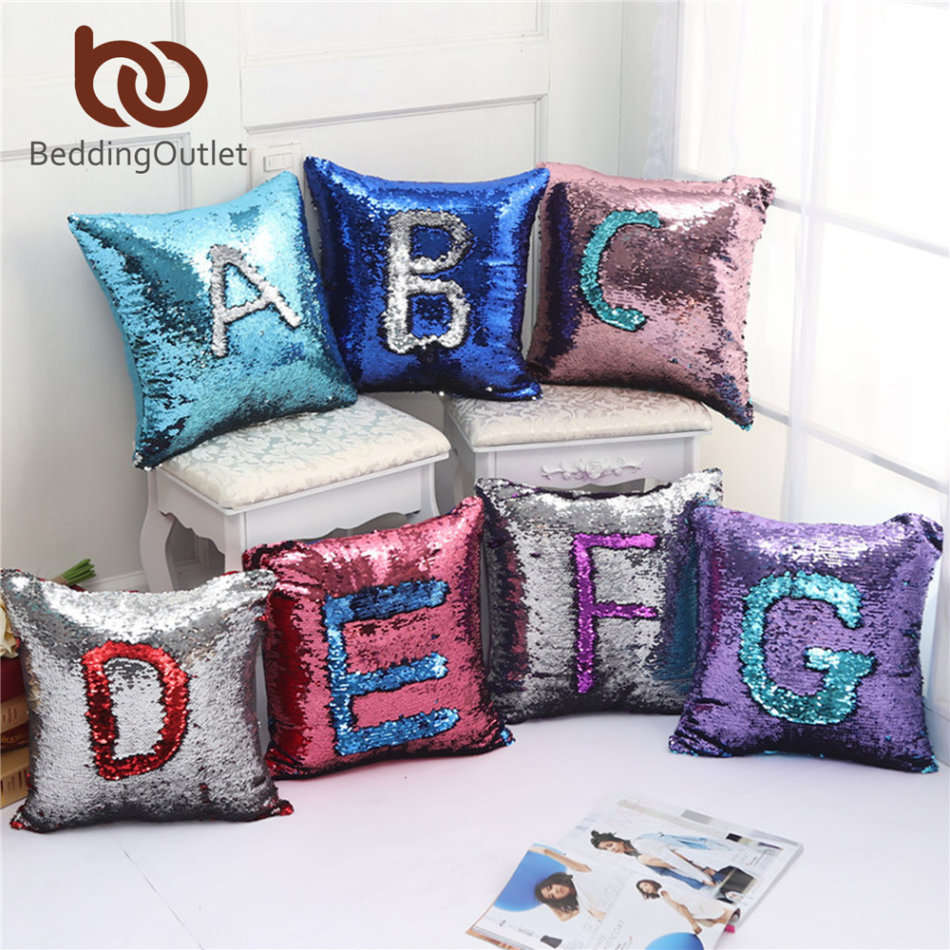 Color Changing Pillow Mermaid Magical Reversible Colour Sequin Glam Pillowcase Cushion Cover