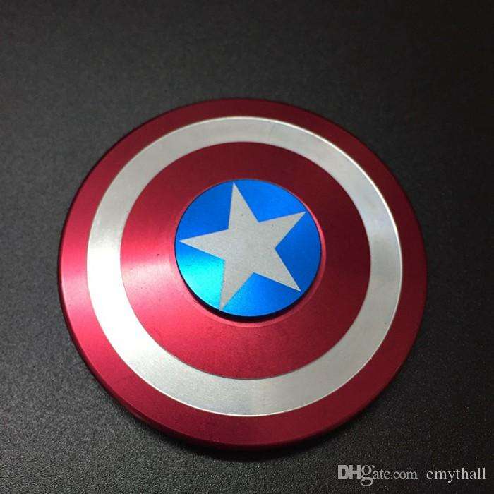 Captain America Marvel Shield Fidget Spinner EDC Metal Aluminium Hand Finger Spinner