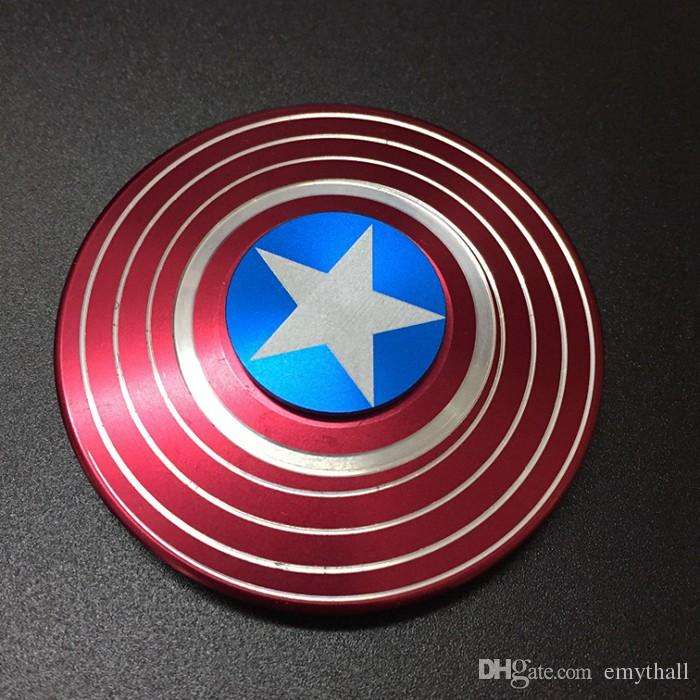 Captain America Marvel Shield Fidget Spinner EDC Metal Aluminium Hand Finger Spinner