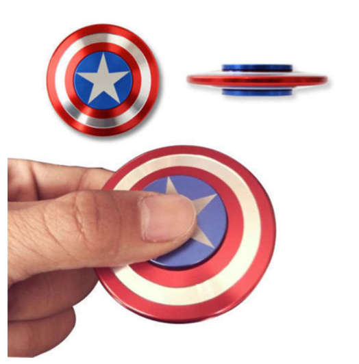 Captain America Marvel Shield Fidget Spinner EDC Metal Aluminium Hand Finger Spinner