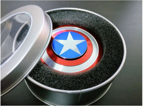 Captain America Marvel Shield Fidget Spinner EDC Metal Aluminium Hand Finger Spinner