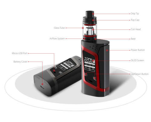 SMOK Alien 220W TC Full Kit Vaporizer / Vape Clone BATTERIES INCLUDED