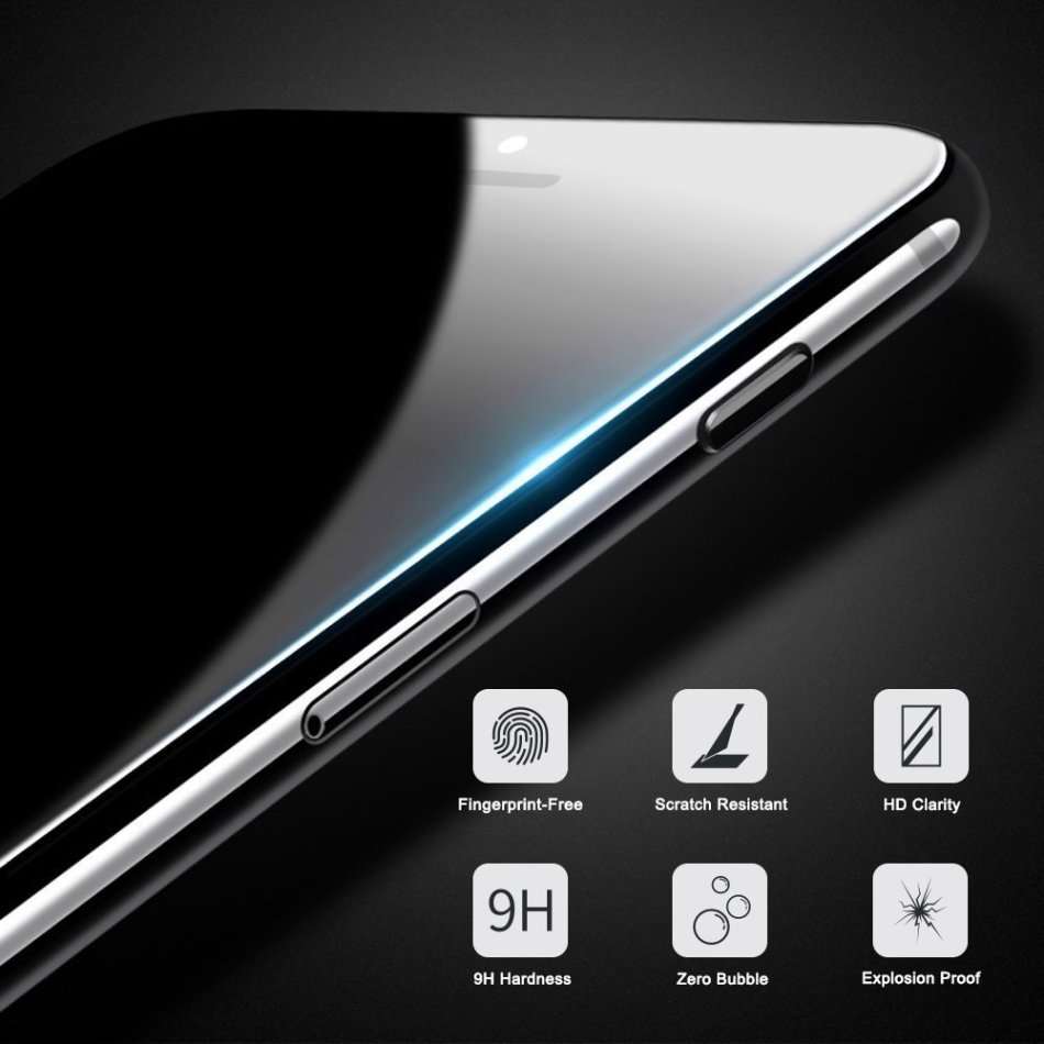 4D iPhone 7/7s Plus Full Cover 3D Curved Edge to Edge Tempered Glass Screen Protector(White & Black)