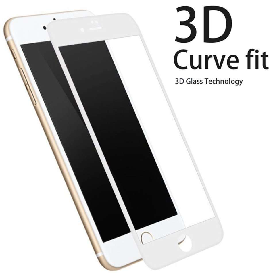 4D iPhone 7/7s Plus Full Cover 3D Curved Edge to Edge Tempered Glass Screen Protector(White & Black)