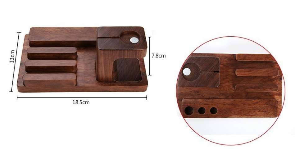 Apple Watch iPad iPhone Rosewood iWatch Stand Cradle Real Wood Dock Station Holder Dark Brown