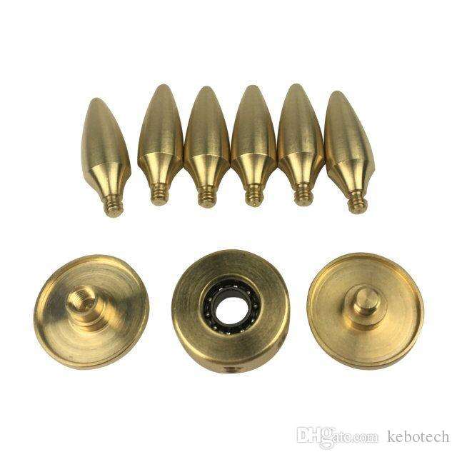 Fidget Spinner Brass Metal Bullet 6 Sided Arm Leaf Point Gold Silver Hand Finger Spinner - 3 Minutes