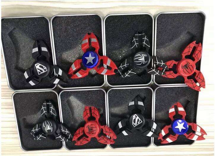 Fidget Spinner Marvel Spiderman Superman Captain America Hand Finger Spinner Metal Alloy Spider Man