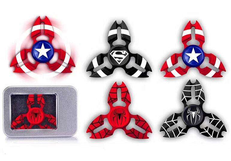 Fidget Spinner Marvel Spiderman Superman Captain America Hand Finger Spinner Metal Alloy Spider Man