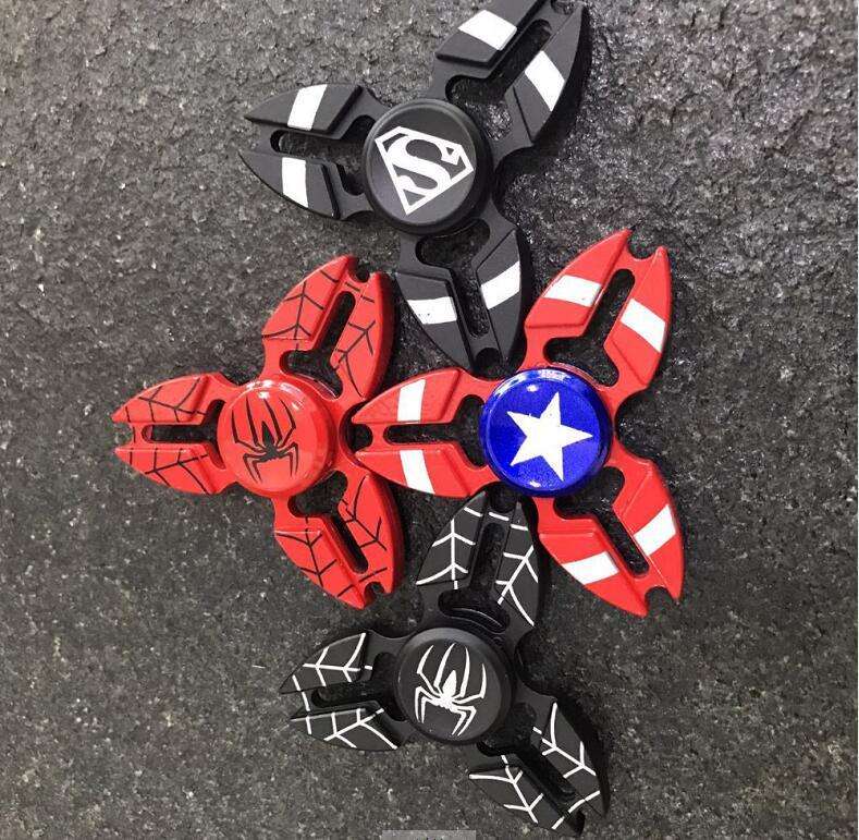 Fidget Spinner Marvel Spiderman Superman Captain America Hand Finger Spinner Metal Alloy Spider Man