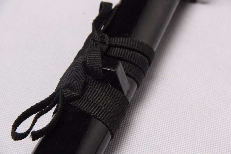 Japanese Samurai Katana Simulation Sword and Stand - Black Dragon Engraved