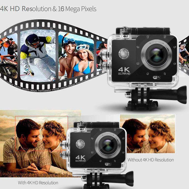 Ultra HD 4K Sport Action Waterproof Camera WIFI GoPro Style Dash Cam Camera with Accessories Kit