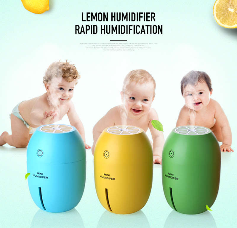 USB Portable Household Car Home Yellow Lemon Lamp Humidifier Aromatherapy Steam Diffuser Mist