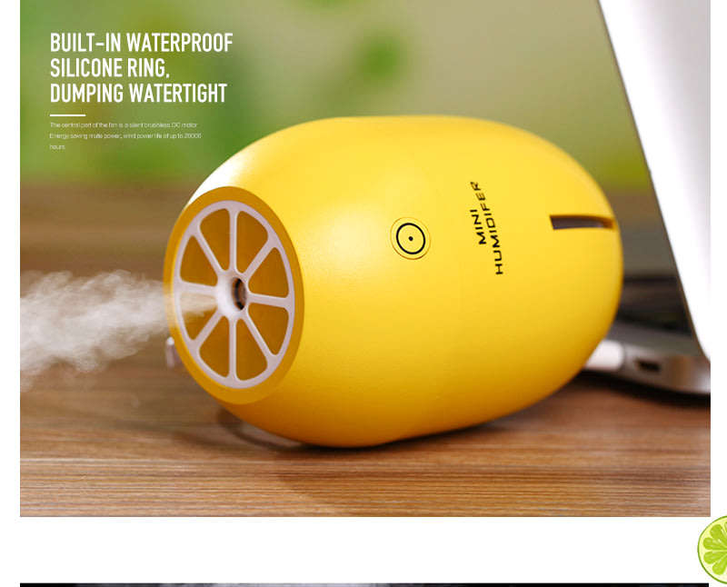 USB Portable Household Car Home Yellow Lemon Lamp Humidifier Aromatherapy Steam Diffuser Mist