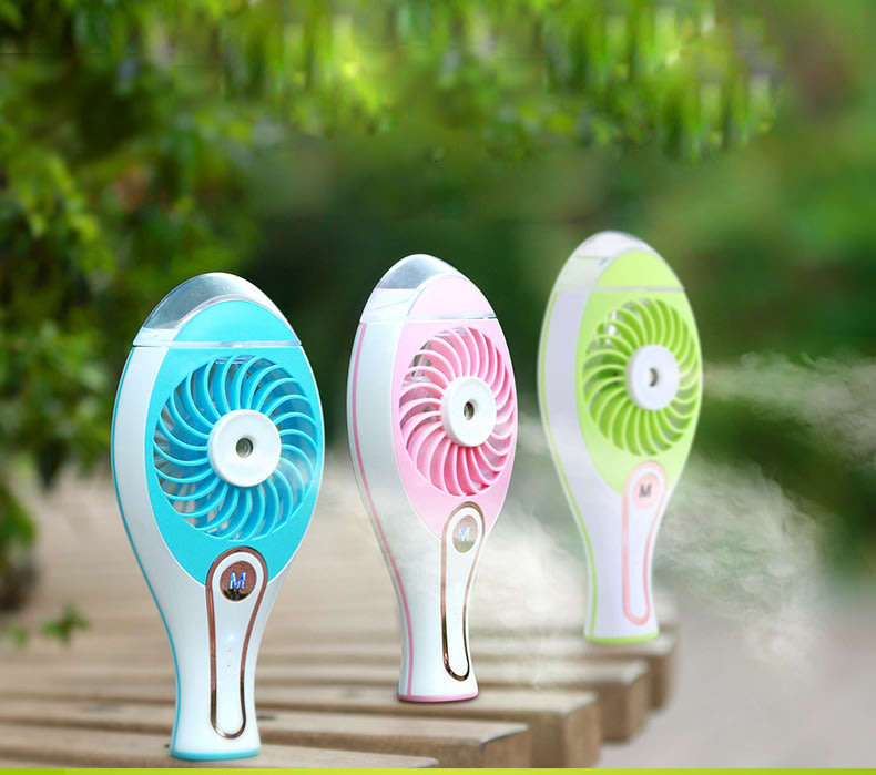 Portable Humidifier Cooling Fan Handheld USB Rechargeable Misting Spray Diffuser Air Conditioning