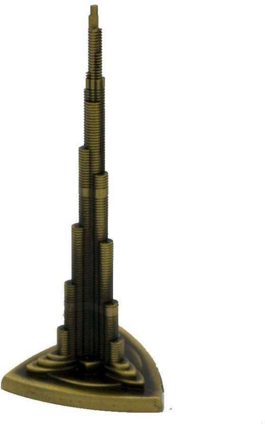United Arab Emirates Dubai Burj Khalifa Metal Brass Copper Antique Showpiece Model Souvenir Statue
