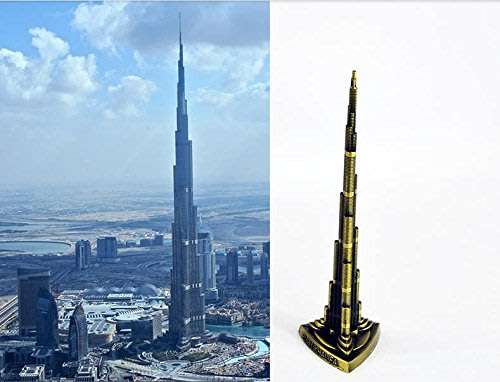 United Arab Emirates Dubai Burj Khalifa Metal Brass Copper Antique Showpiece Model Souvenir Statue