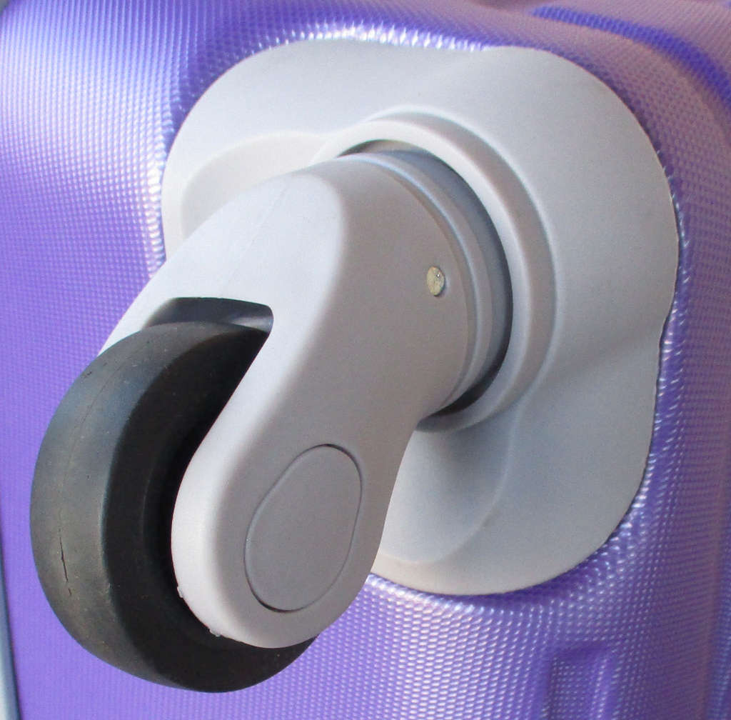 Durable Purple ABS Luggage Set - 3 Sizes, Telescopic Handle, Spinner Wheels, Secure Lock