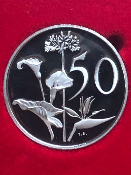 1983 South Africa Partial Proof Coin Set - 50, 20, 10, 5, 2, 1 & 1/2 Cents