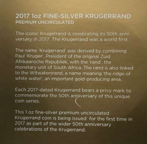 2017 1OZ FINE-SILVER PREMIUM UNCIRCULATED - 50th Anniversary Coin