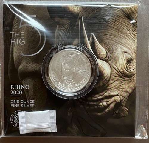 *** The Big Five `Rhino` R5 1 oz Silver Coin. Limited Mintage of 15,000. ***