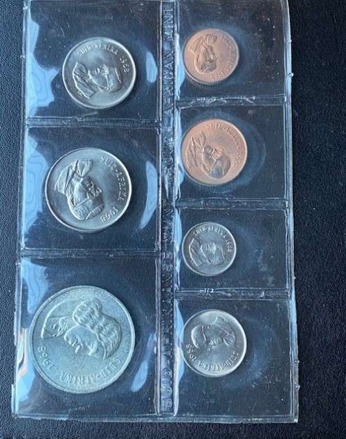 1968 (Afrikaans) South Africa Uncirculated Coin Set with Silver R1. 80% Silver content