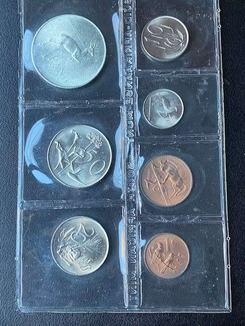 1968 (Afrikaans) South Africa Uncirculated Coin Set with Silver R1. 80% Silver content